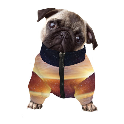 Sunrise Earth Print Dog Zip Up Jacket