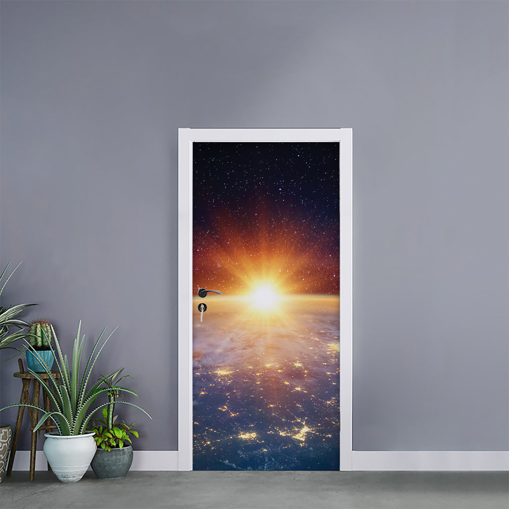 Sunrise Earth Print Door Sticker