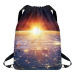 Sunrise Earth Print Drawstring Backpack