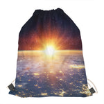 Sunrise Earth Print Drawstring Bag