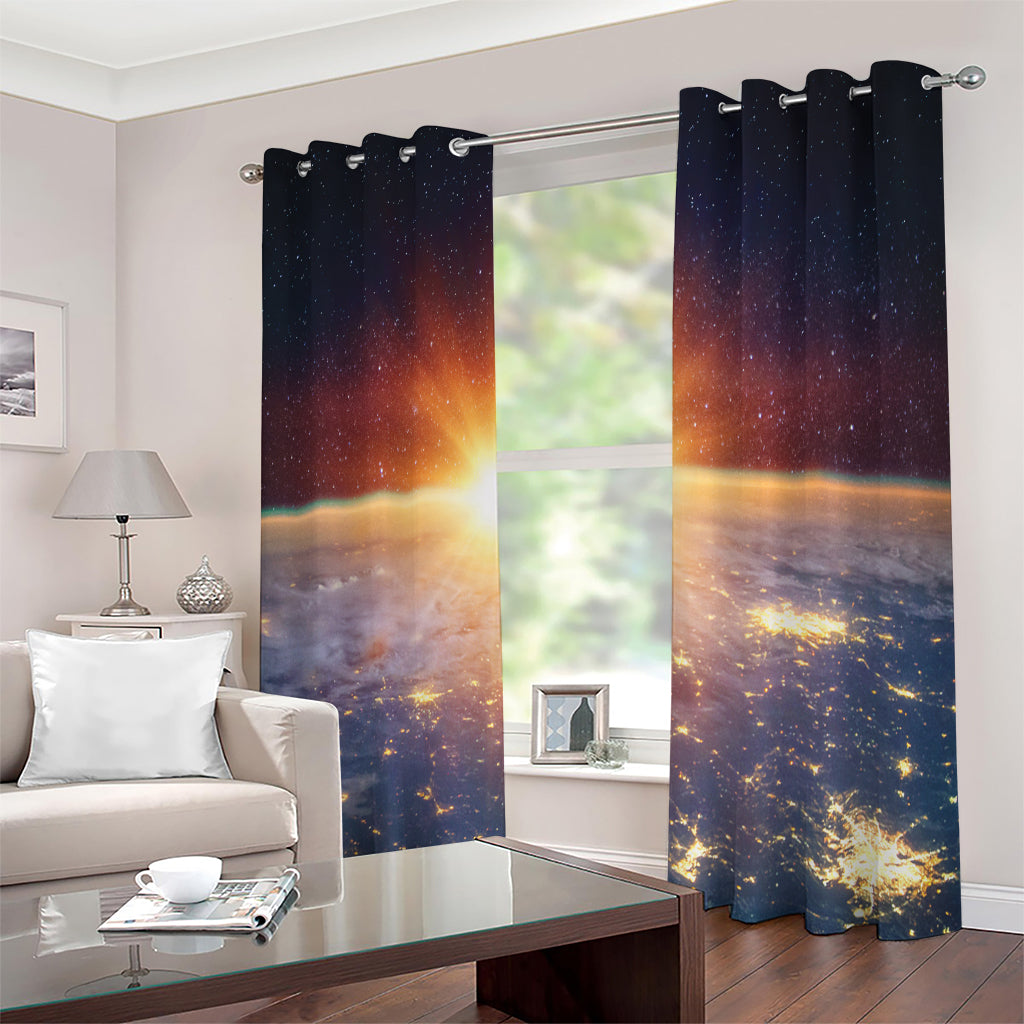 Sunrise Earth Print Extra Wide Grommet Curtains
