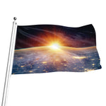 Sunrise Earth Print Flag