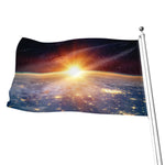 Sunrise Earth Print Flag