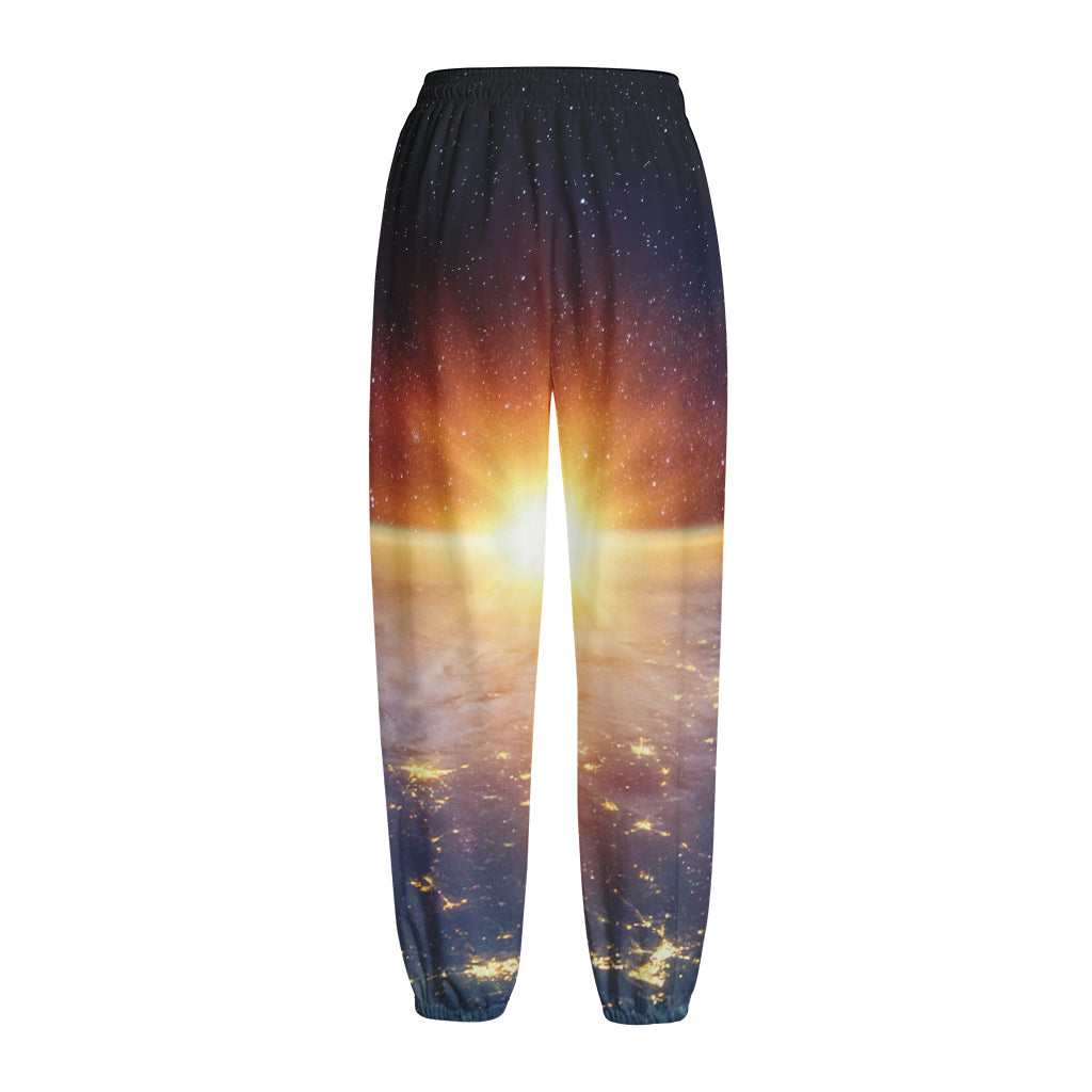 Sunrise Earth Print Fleece Lined Knit Pants
