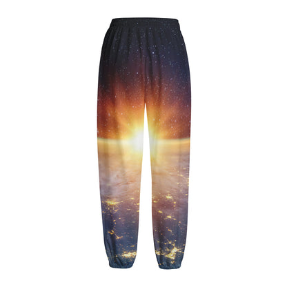 Sunrise Earth Print Fleece Lined Knit Pants