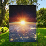 Sunrise Earth Print Garden Flag