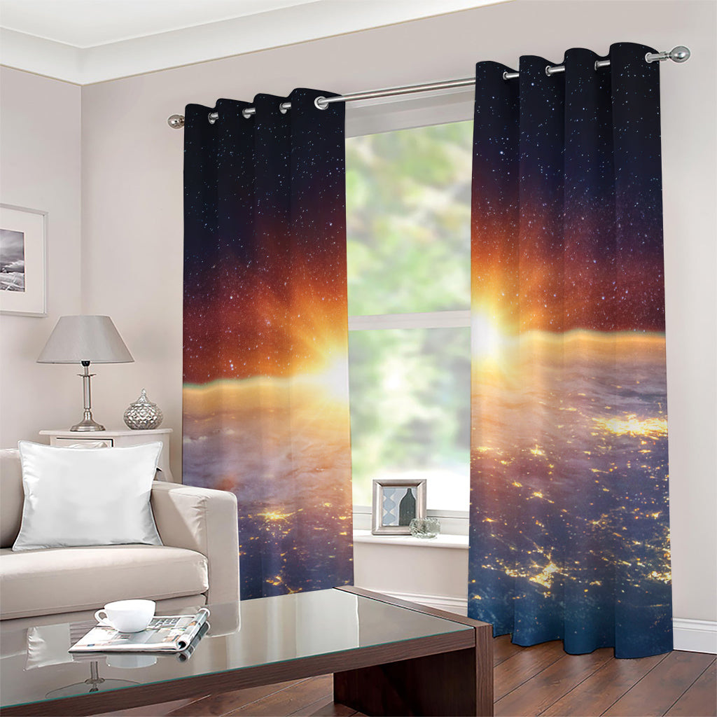 Sunrise Earth Print Grommet Curtains
