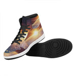 Sunrise Earth Print High Top Leather Sneakers