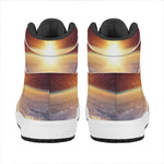 Sunrise Earth Print High Top Leather Sneakers