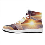 Sunrise Earth Print High Top Leather Sneakers