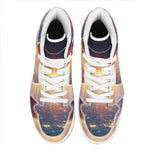 Sunrise Earth Print High Top Leather Sneakers