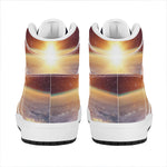 Sunrise Earth Print High Top Leather Sneakers