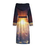 Sunrise Earth Print Hooded Bathrobe