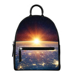 Sunrise Earth Print Leather Backpack