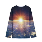 Sunrise Earth Print Long Sleeve Short Coat