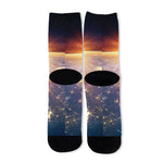 Sunrise Earth Print Long Socks