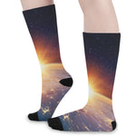 Sunrise Earth Print Long Socks