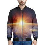 Sunrise Earth Print Men's Bomber Jacket