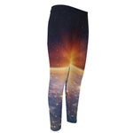 Sunrise Earth Print Men's Compression Pants