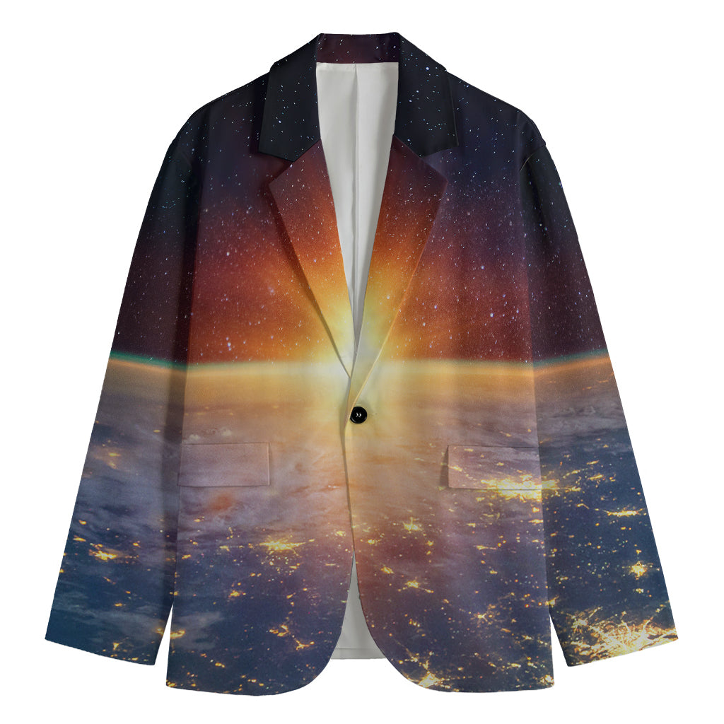 Sunrise Earth Print Men's Cotton Blazer