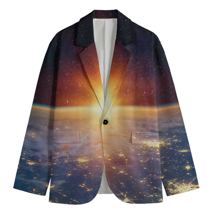 Sunrise Earth Print Men's Cotton Blazer