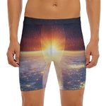 Sunrise Earth Print Men's Long Boxer Briefs