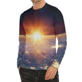 Sunrise Earth Print Men's Long Sleeve Rash Guard