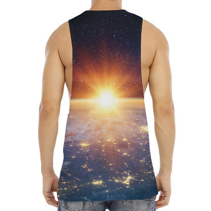 Sunrise Earth Print Men's Muscle Tank Top