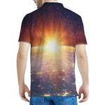 Sunrise Earth Print Men's Polo Shirt