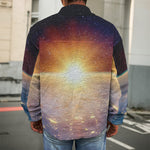 Sunrise Earth Print Men's Shirt Jacket