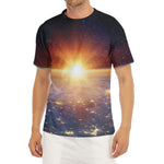 Sunrise Earth Print Men's Short Sleeve Rash Guard