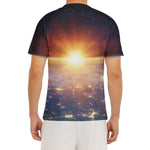 Sunrise Earth Print Men's Short Sleeve Rash Guard