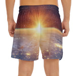 Sunrise Earth Print Men's Split Running Shorts