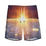 Sunrise Earth Print Men's Sports Shorts