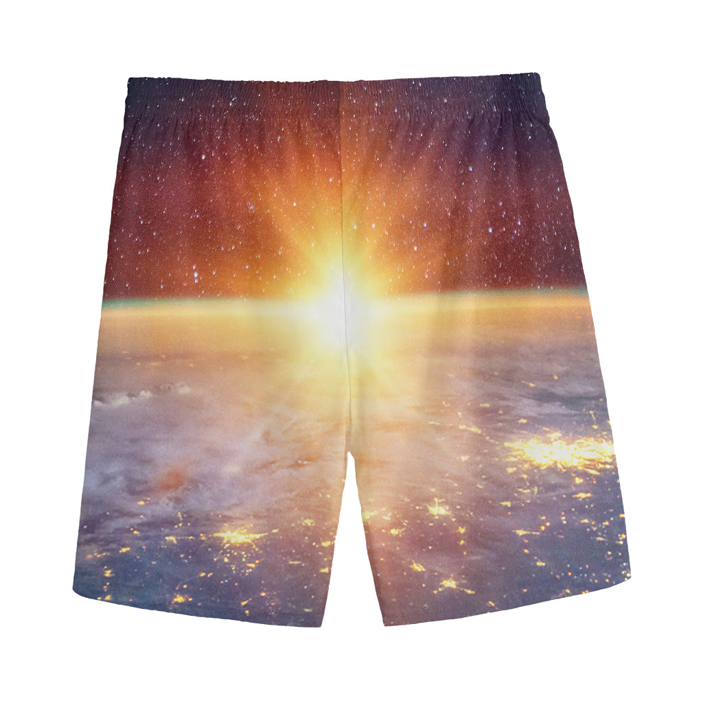 Sunrise Earth Print Men's Sports Shorts