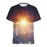 Sunrise Earth Print Men's Sports T-Shirt