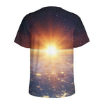 Sunrise Earth Print Men's Sports T-Shirt
