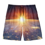 Sunrise Earth Print Men's Swim Trunks