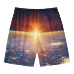 Sunrise Earth Print Men's Swim Trunks