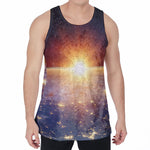 Sunrise Earth Print Men's Velvet Tank Top