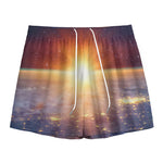 Sunrise Earth Print Mesh Shorts