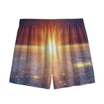 Sunrise Earth Print Mesh Shorts