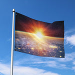 Sunrise Earth Print Polyester Flag