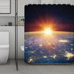 Sunrise Earth Print Polyester Shower Curtain