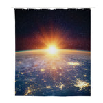 Sunrise Earth Print Polyester Shower Curtain