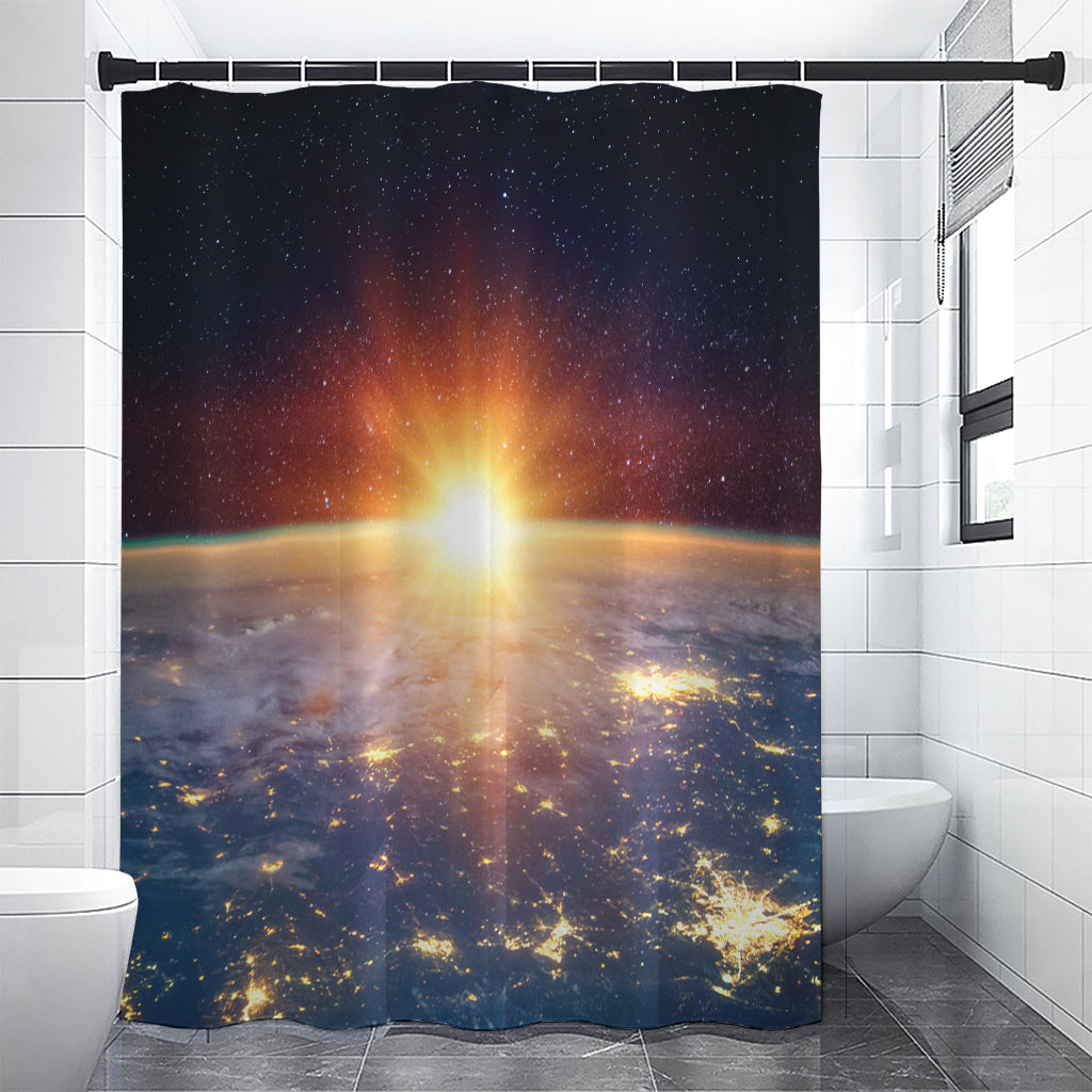 Sunrise Earth Print Premium Shower Curtain