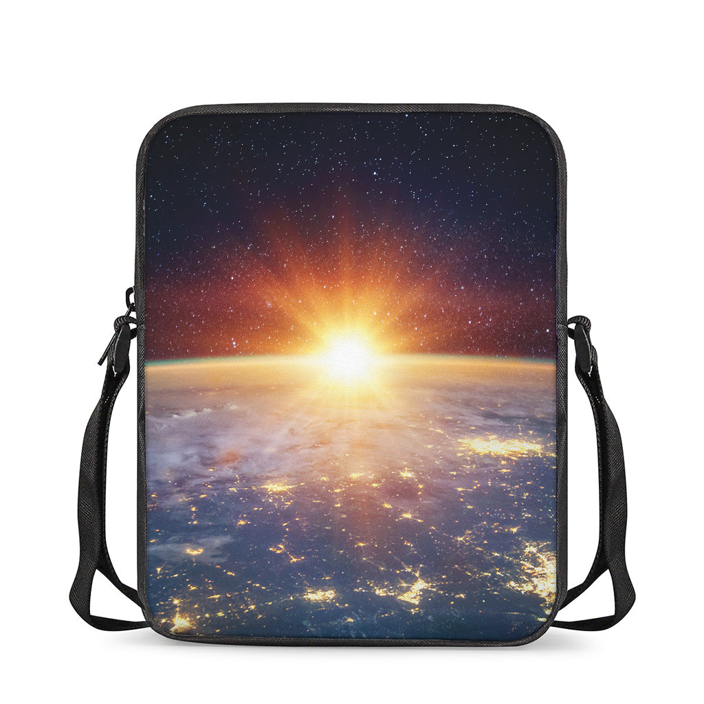 Sunrise Earth Print Rectangular Crossbody Bag