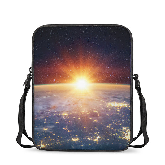 Sunrise Earth Print Rectangular Crossbody Bag