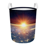 Sunrise Earth Print Round Laundry Basket