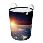 Sunrise Earth Print Round Laundry Basket